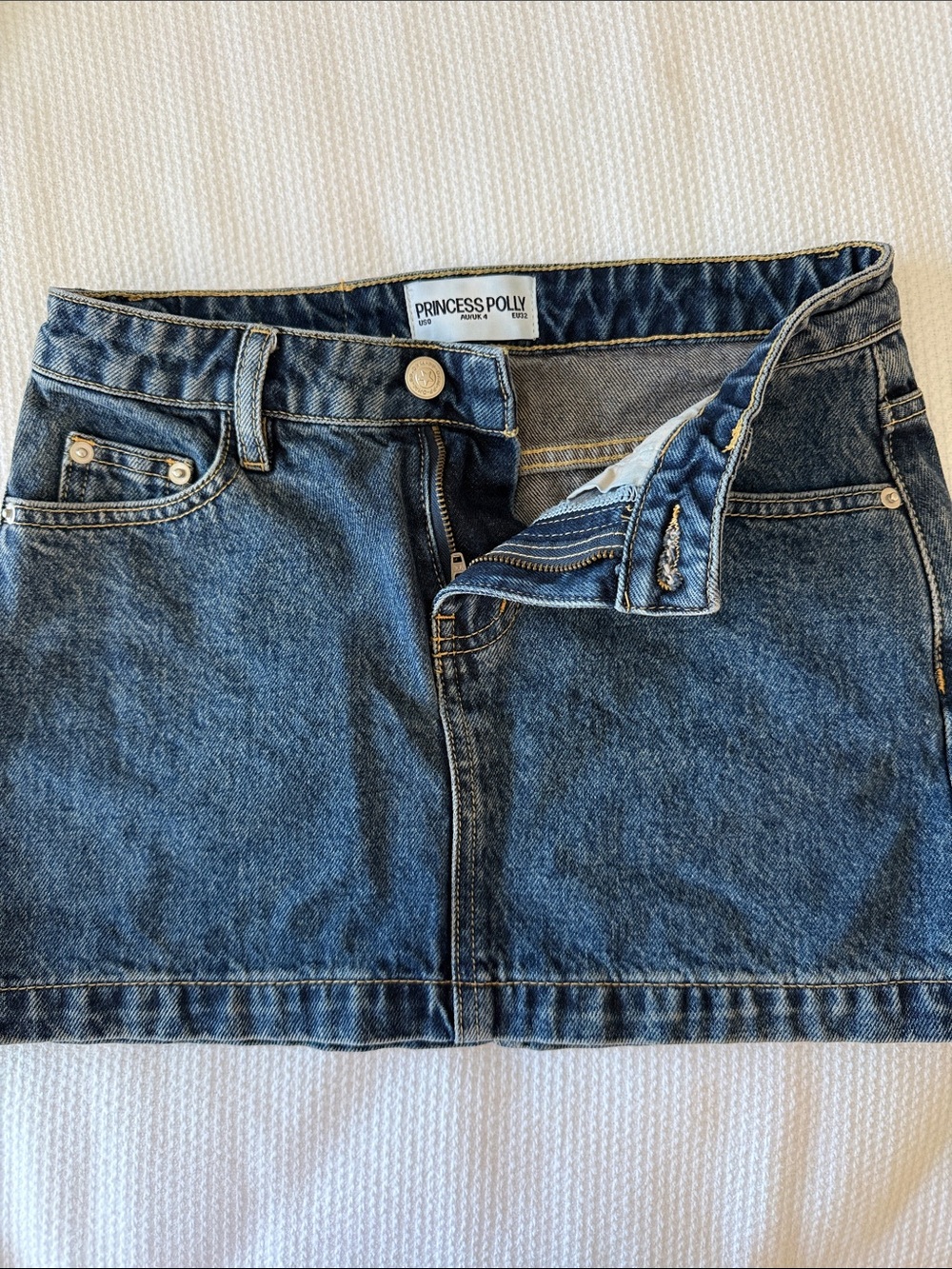 Princess Polly Blue Denim Mini Skirt